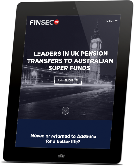iPad with responsive Finsec PTX website designed by Hannah Sutton
